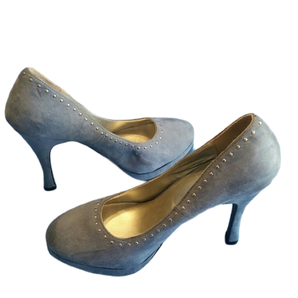 City Streets Faux Suede Studded Stiletto Heels EUC sz 8.5